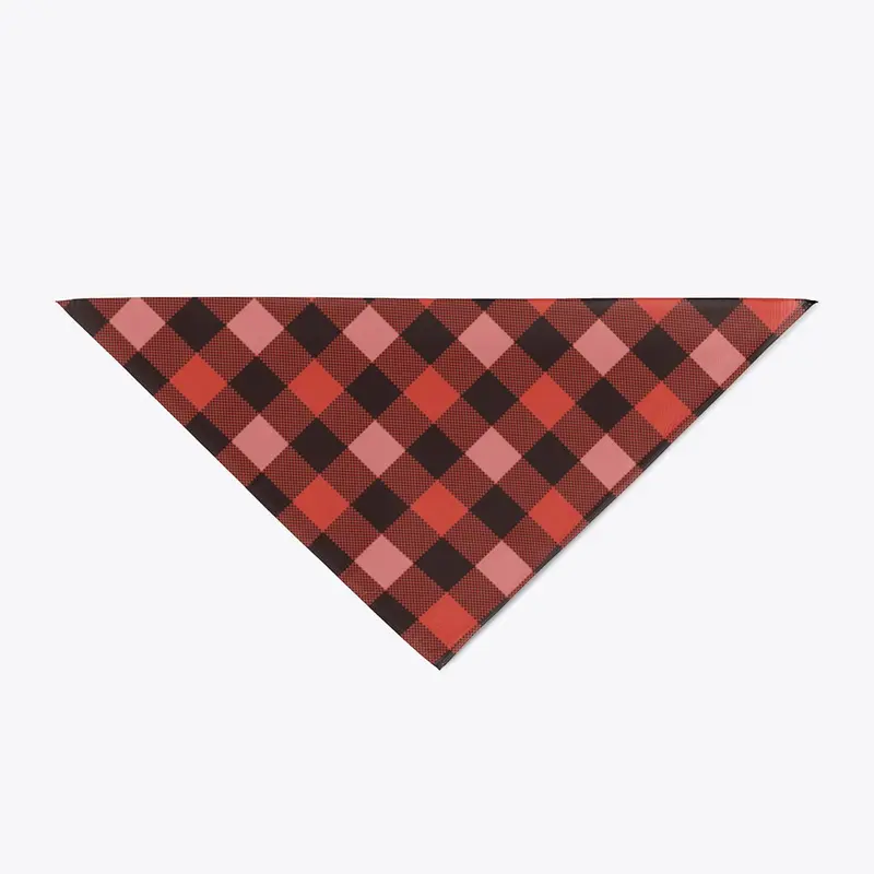 Cute Red Buffalo Dog Print Bandana