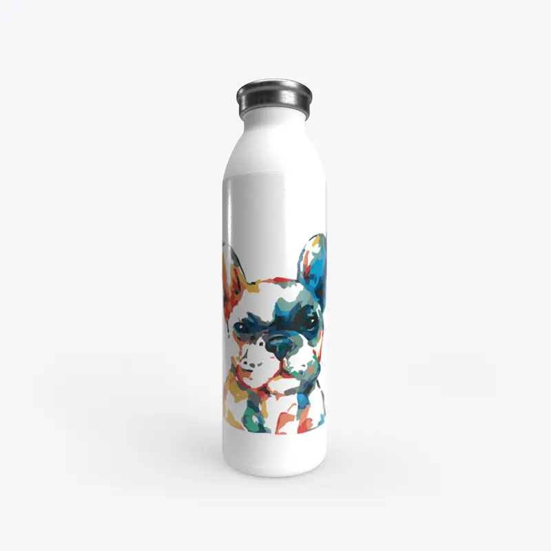 Colorful Frenchie Water Bottle