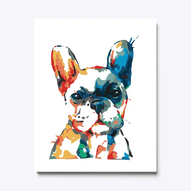 Cute Frenchie Colorful Canvas Print