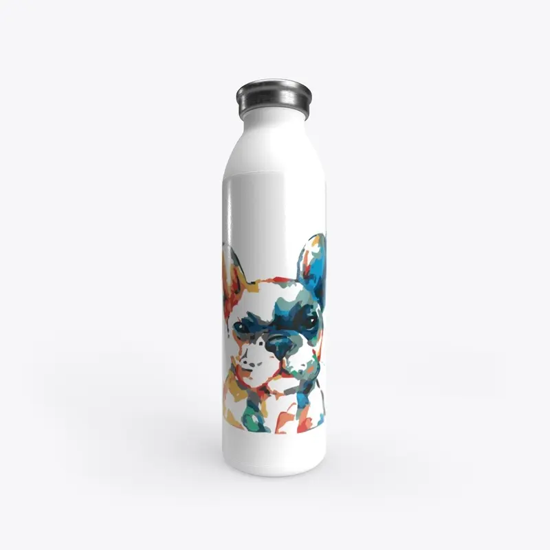 Colorful Frenchie Water Bottle